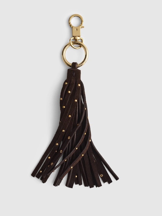Madewell Accessories - Madewell Studded Tassel Bag Charm in Dark Caron